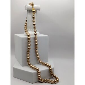 Vintage Stunning Necklace of Golden Colored Glass Beads of Medium Size